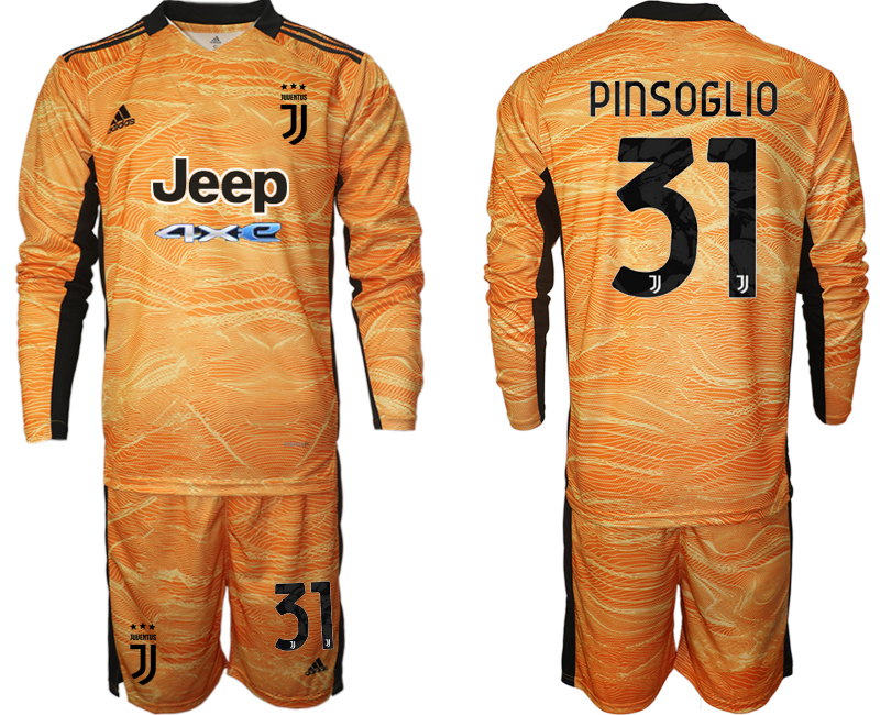 Cheap Men 2021-2022 Club Juventus orange yellow Goalkeeper Long Sleeve 31 Adidas Soccer Jersey